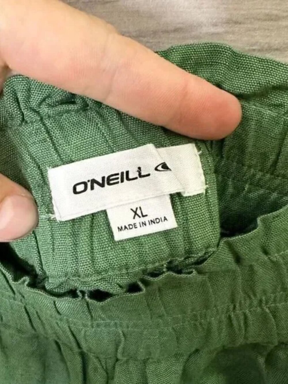 O'Neill Womens Green Lightweight Alden Solid Linen Stretch Shorts - Picture 2 of 7